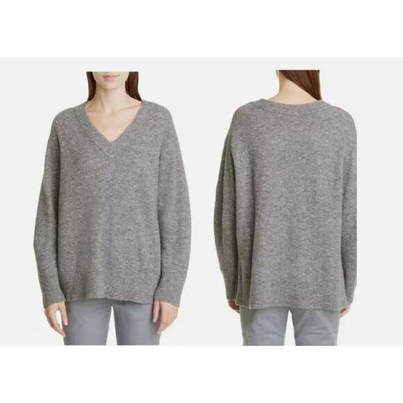 Vince Side Slit V-neck Tunic Sweater Size Medium - Picture 1 of 5